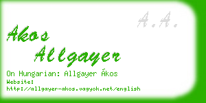 akos allgayer business card
